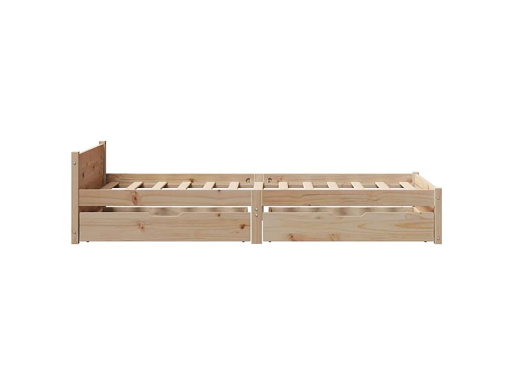Cadre de lit sans matelas 75x190 cm bois de pin massif
