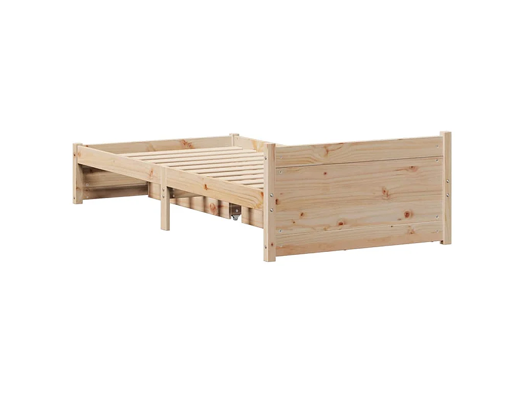 Cadre de lit sans matelas 75x190 cm bois de pin massif