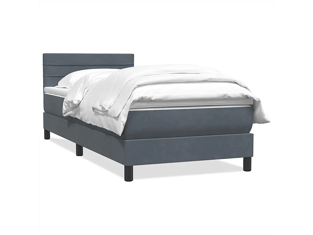Boxspring met matras fluweel donkergrijs 80x210 cm
