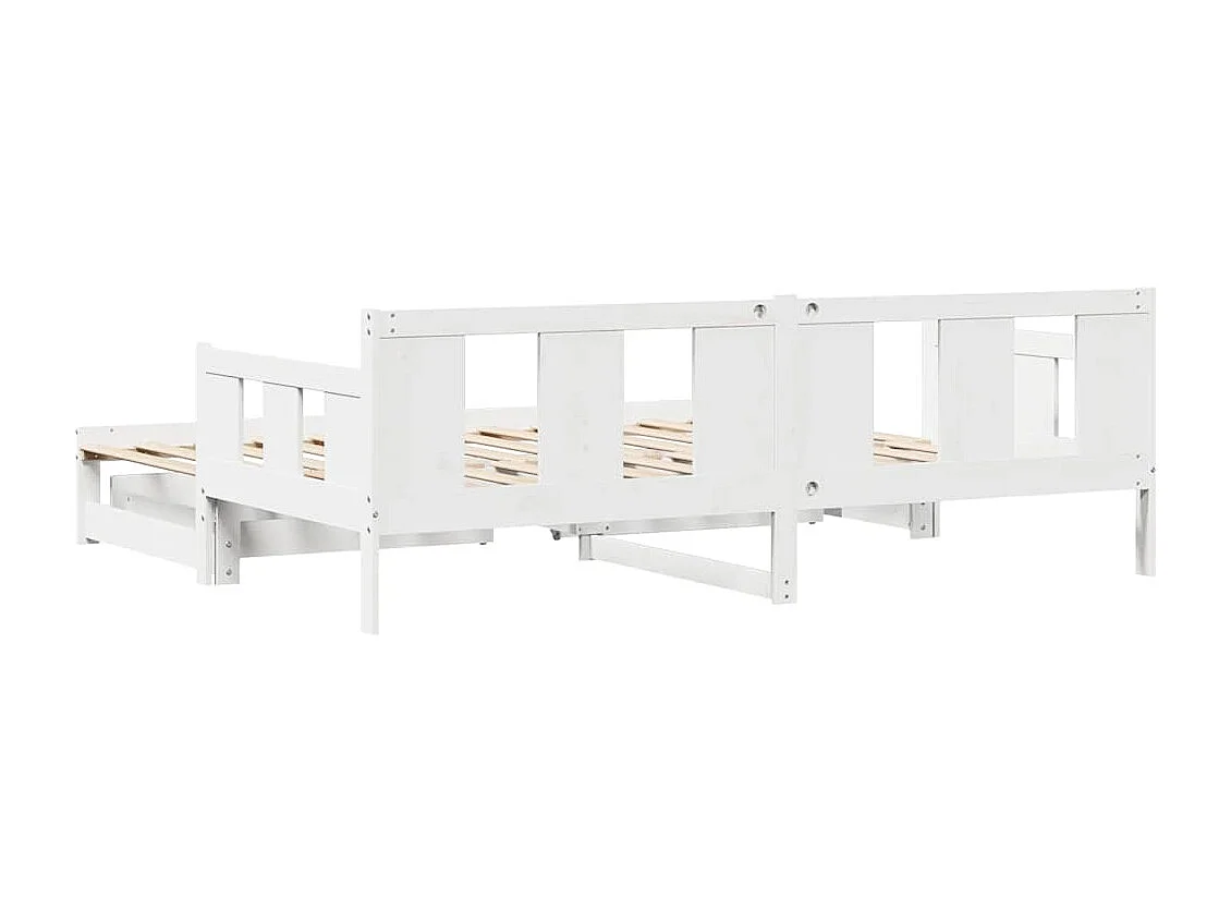 Slaapbank met onderschuifbed/lades zonder matras 80x200 cm wit