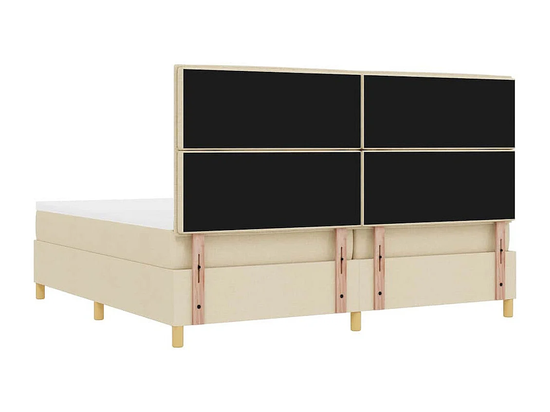 Boxspring bed met matras met hoofdeinde Crème 200 x 200 cm Stof