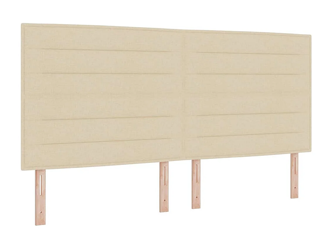 Lit à ressorts avec matelas Crème 200 x 200 cm tissu