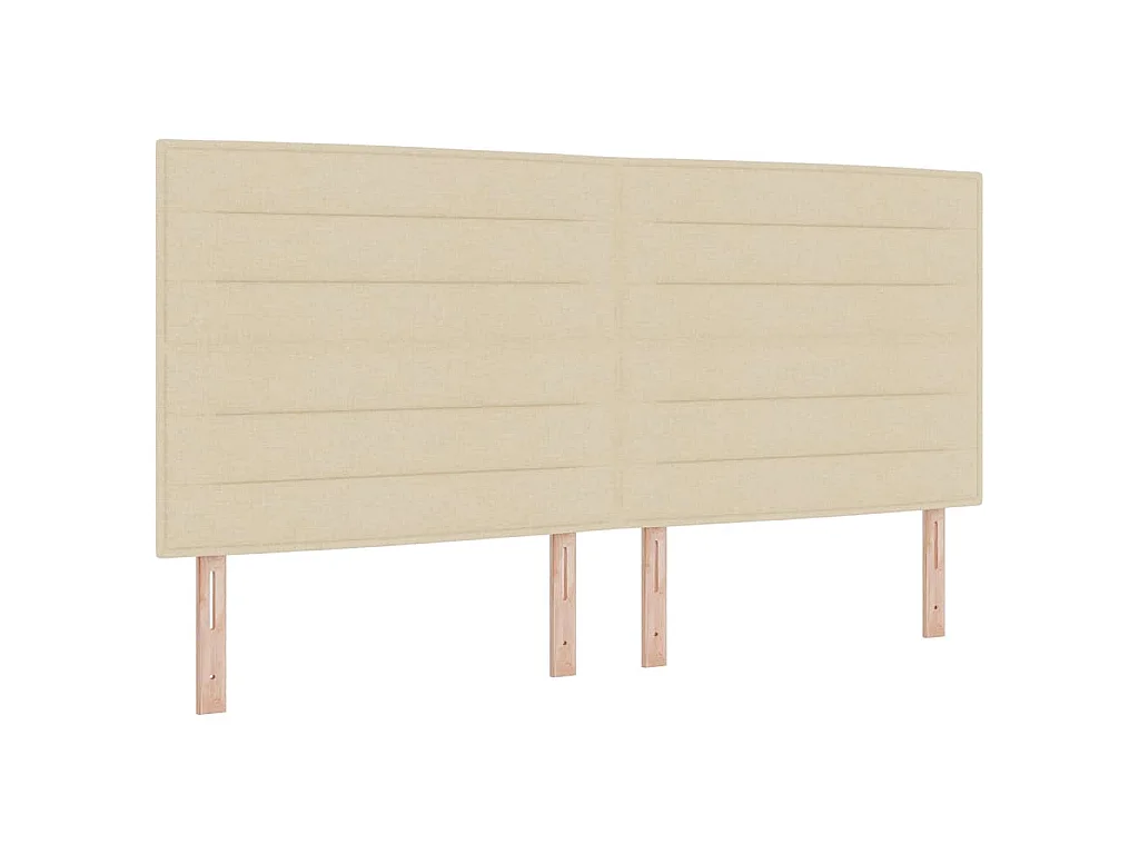 Cama Box com colchão com cabeceira Creme 200 x 200 cm tecido