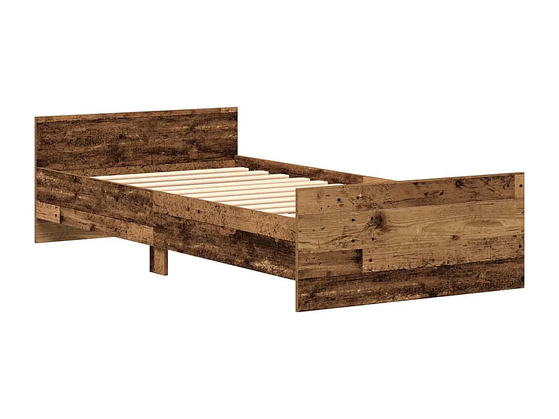 Estructura de cama sin colchón de madera antigua 75x190 cm