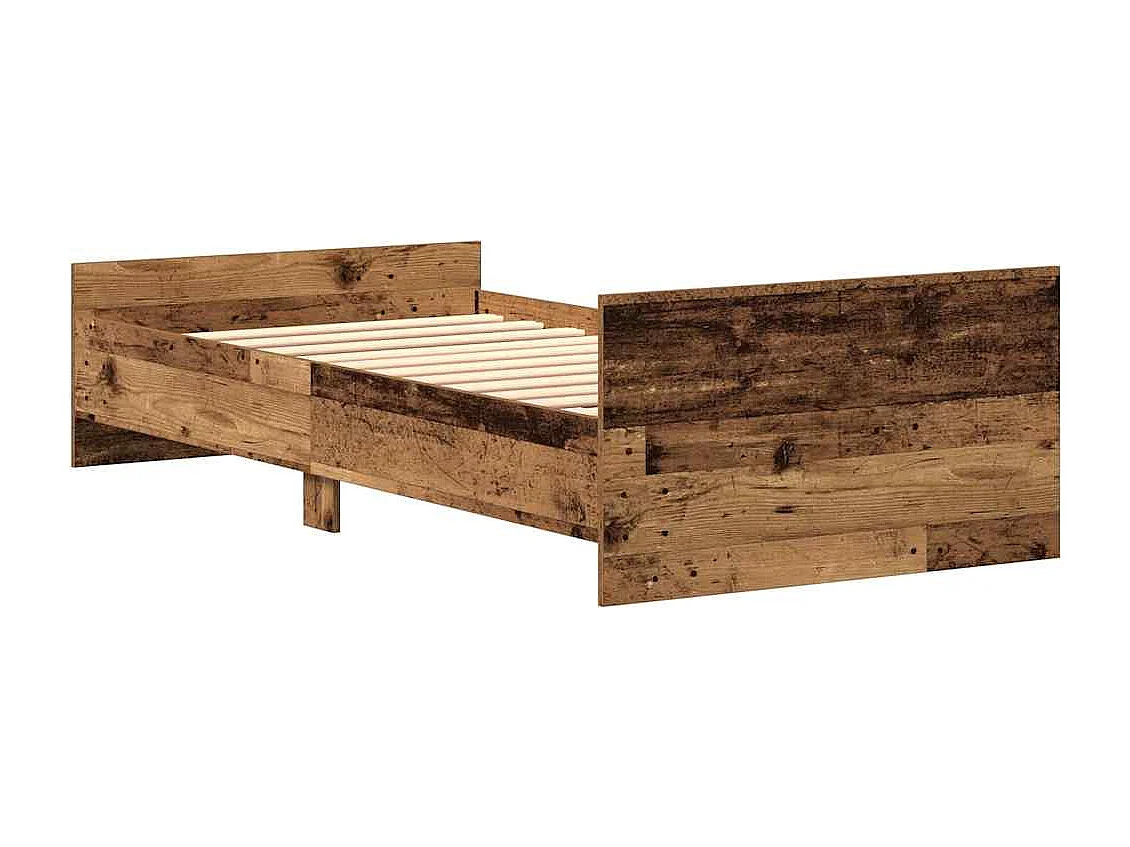 Estructura de cama sin colchón de madera antigua 75x190 cm