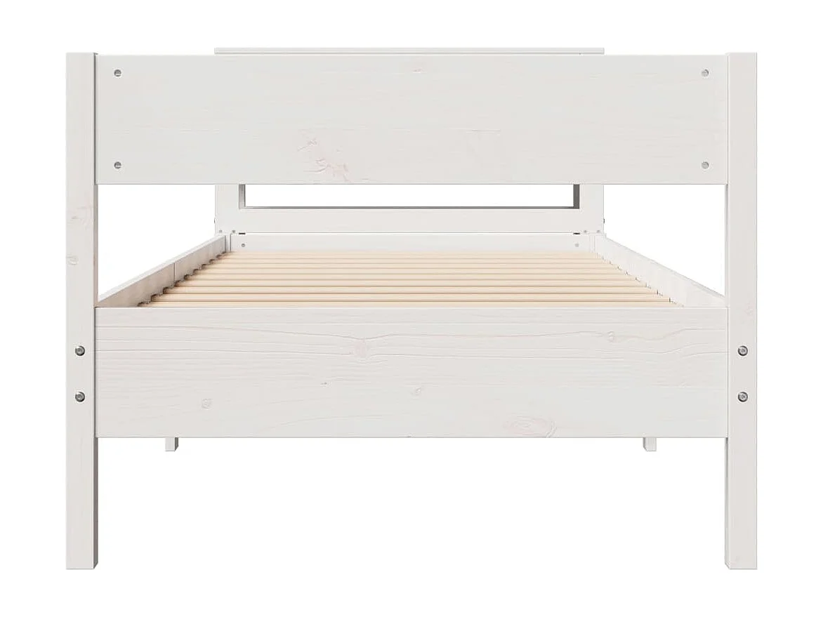 Cama sem colchão 75x190 cm madeira de pinho maciça branco