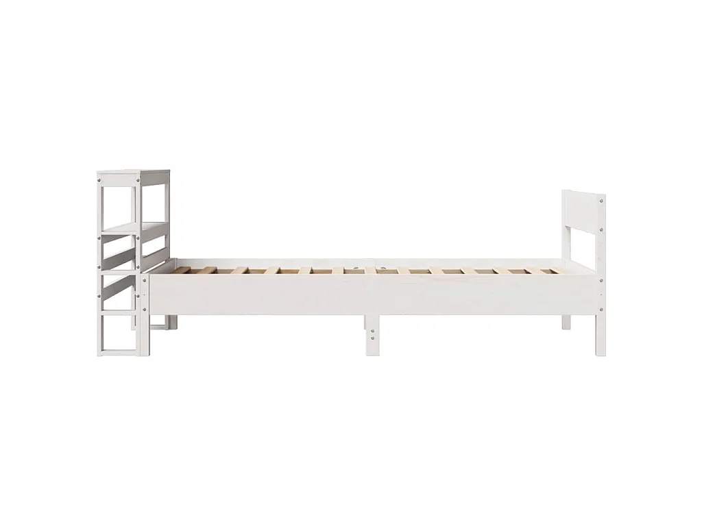 Cama sem colchão 75x190 cm madeira de pinho maciça branco