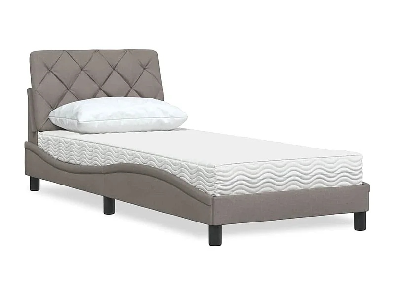 Bett mit Matratze Taupe 80x200 cm Stoff
