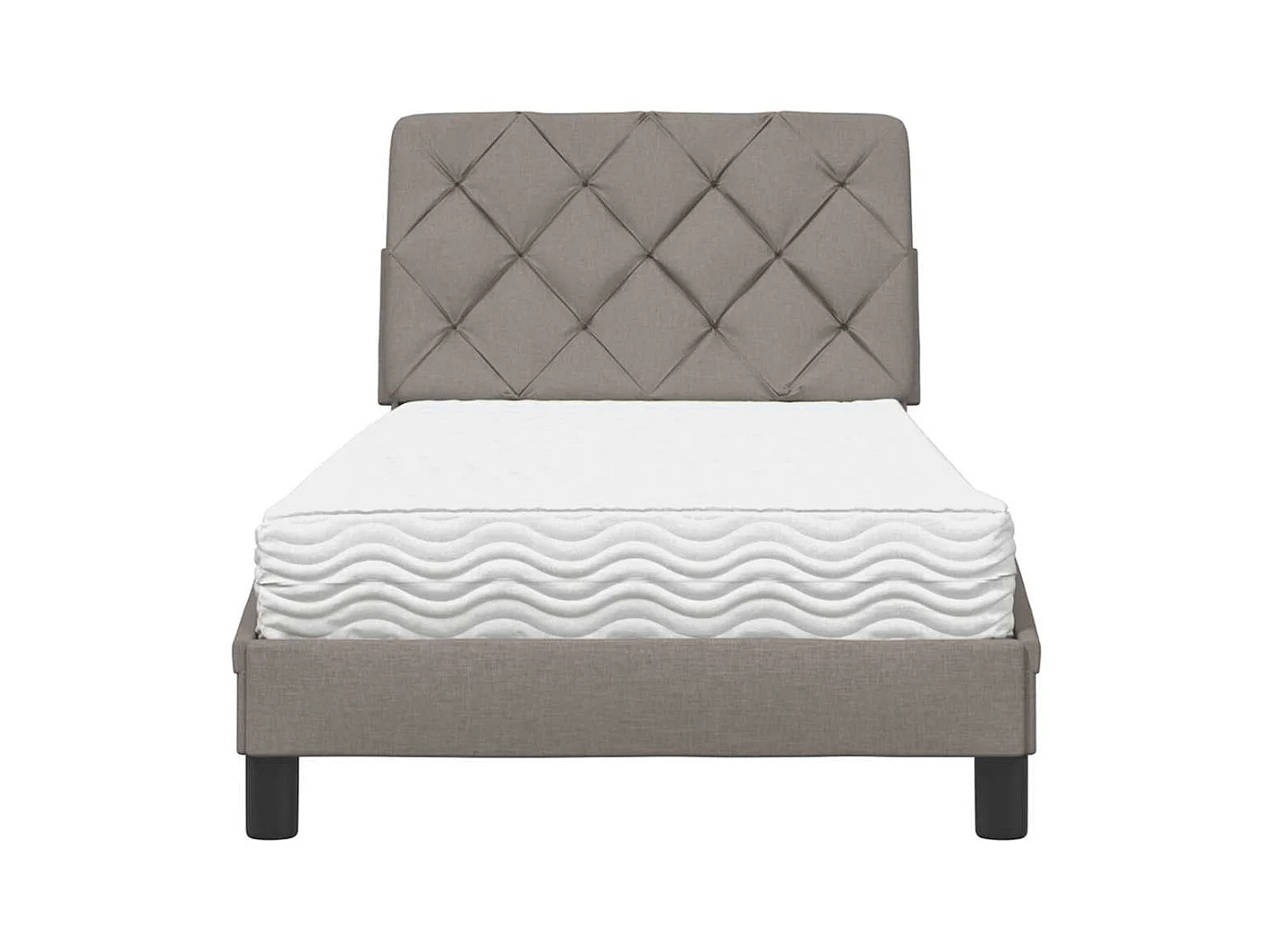 Letto con Materasso Tortora 80x200 cm in Tessuto