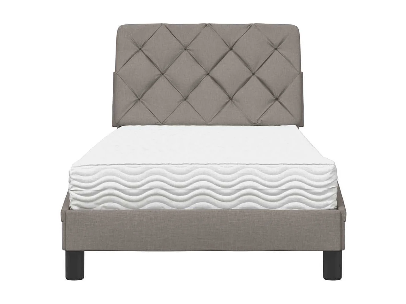 Letto con Materasso Tortora 80x200 cm in Tessuto