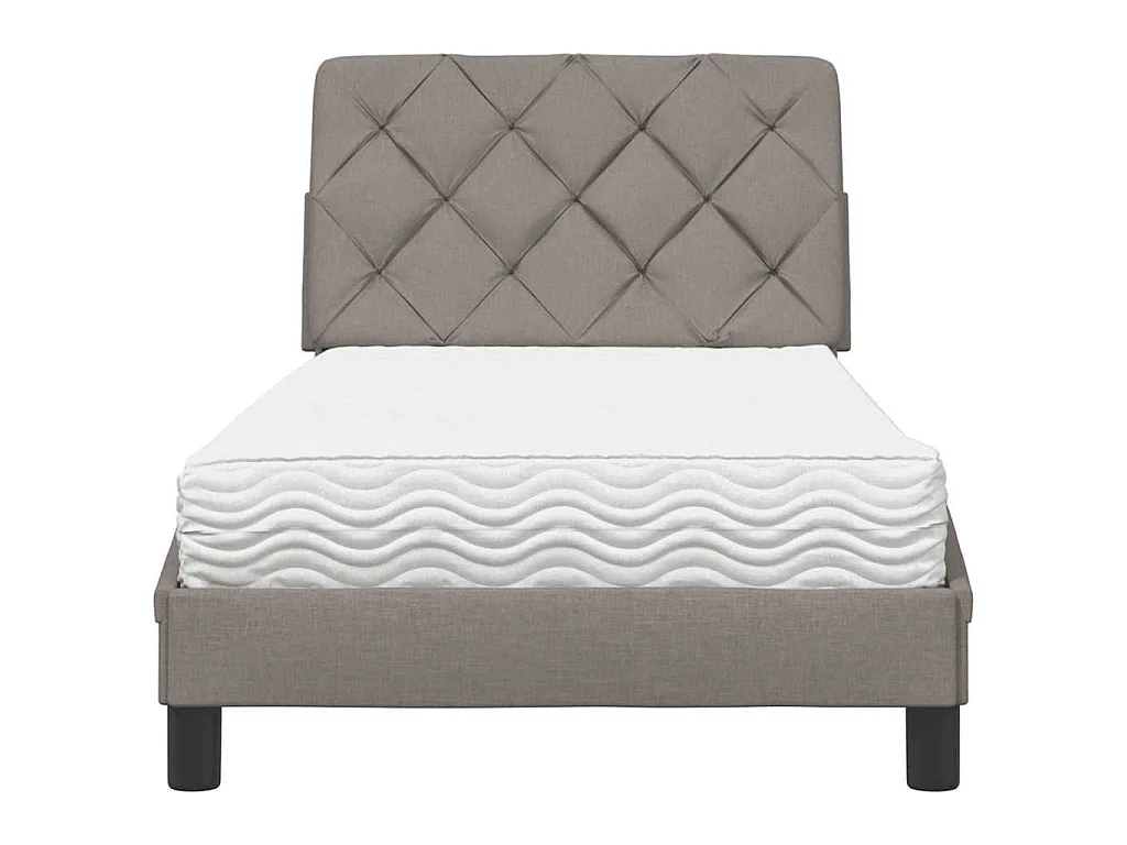 Bed met matras stof taupe 80x200 cm