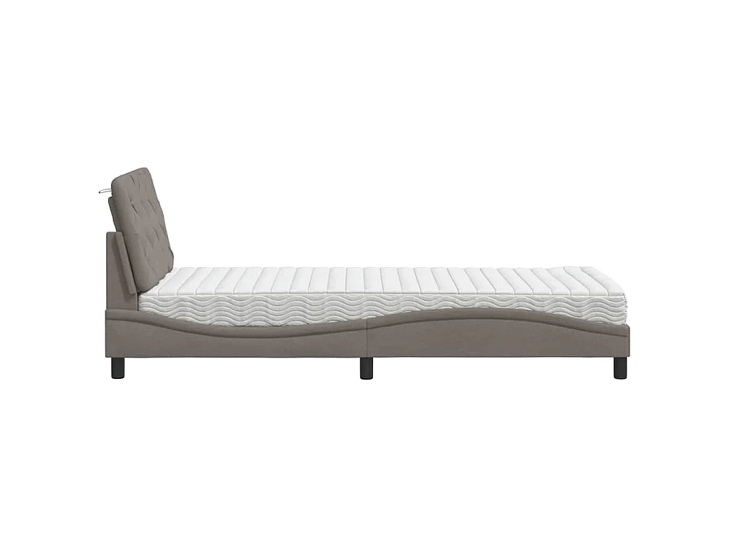 Bed met matras stof taupe 80x200 cm