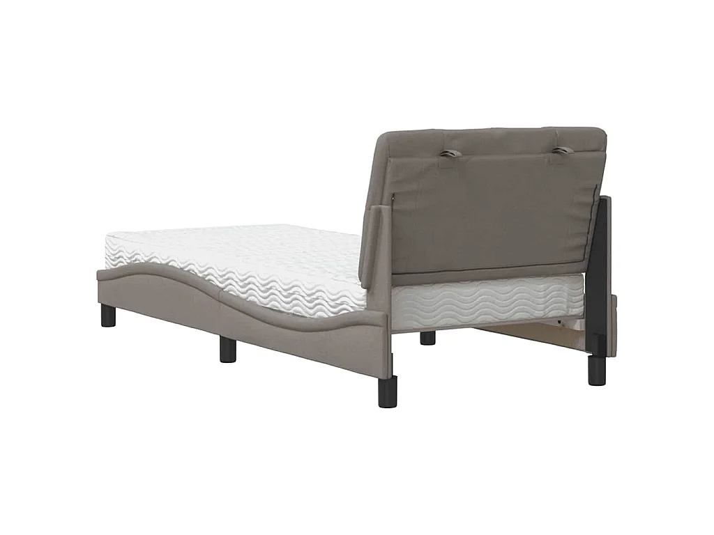Bed met matras stof taupe 80x200 cm