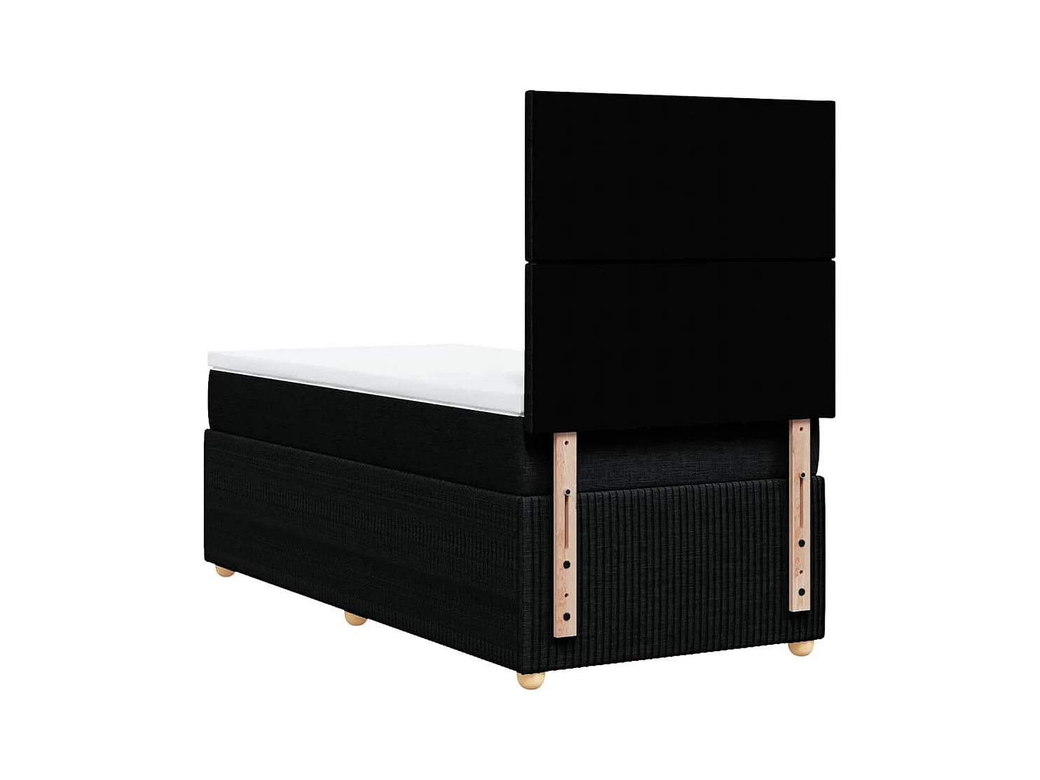 Sommier à lattes de lit et matelas Noir 80x200 cm Tissu