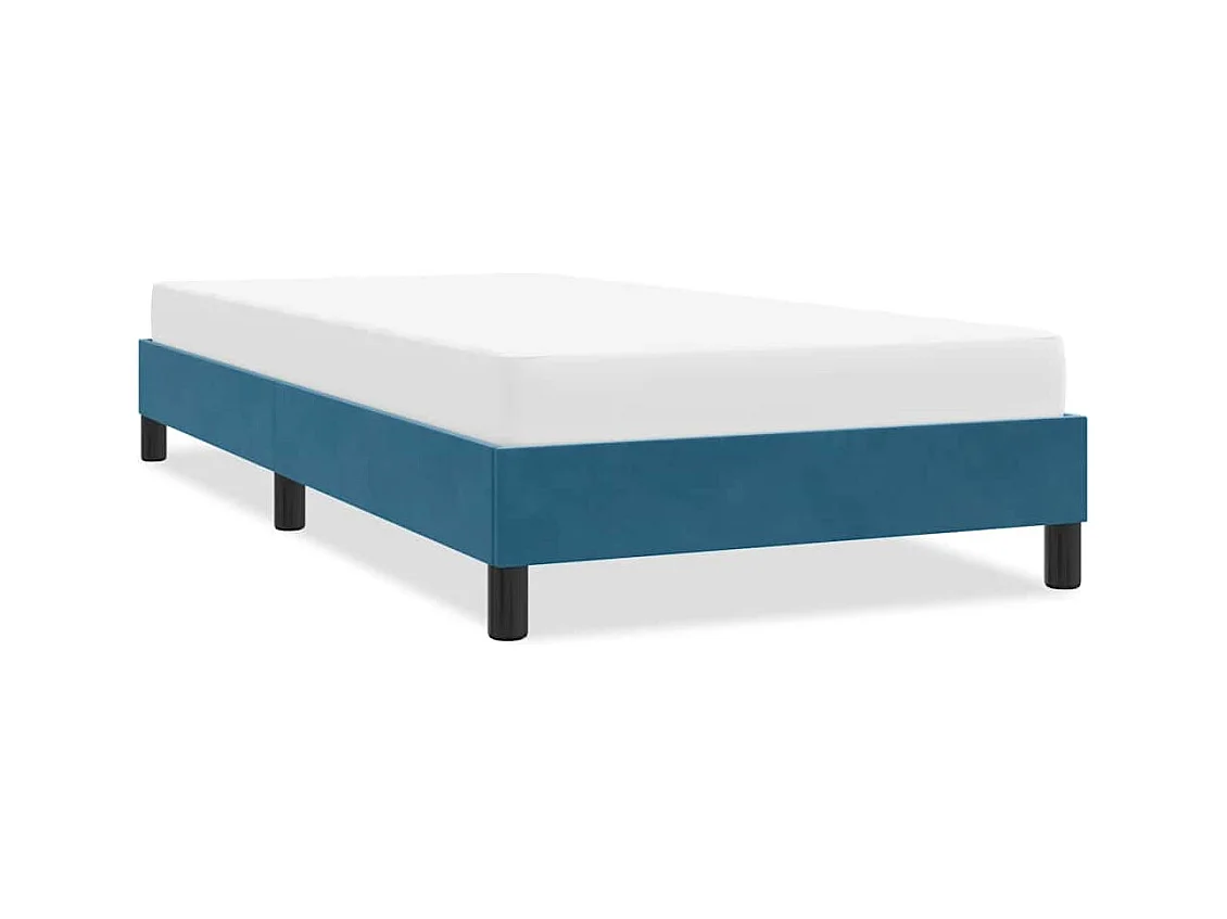 Cadre de lit sans matelas bleu foncé 80x220 cm velours