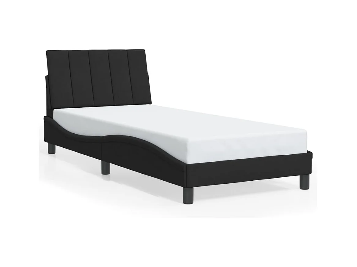 Estrutura de cama c/ luzes LED 80x200 cm veludo preto