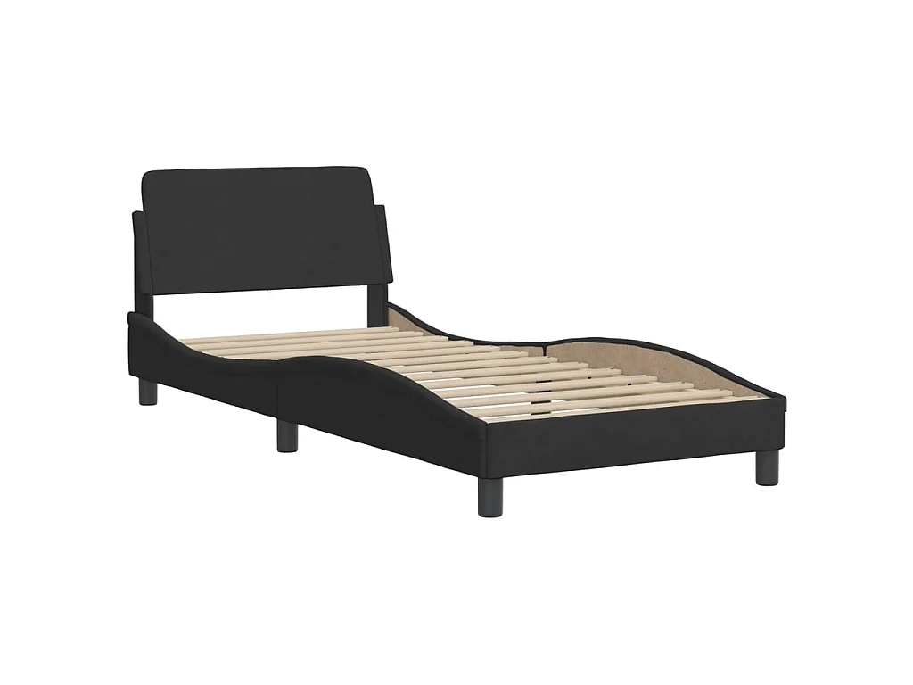 Cadre de lit avec LED sans matelas Hanko noir 80x200 cm velours