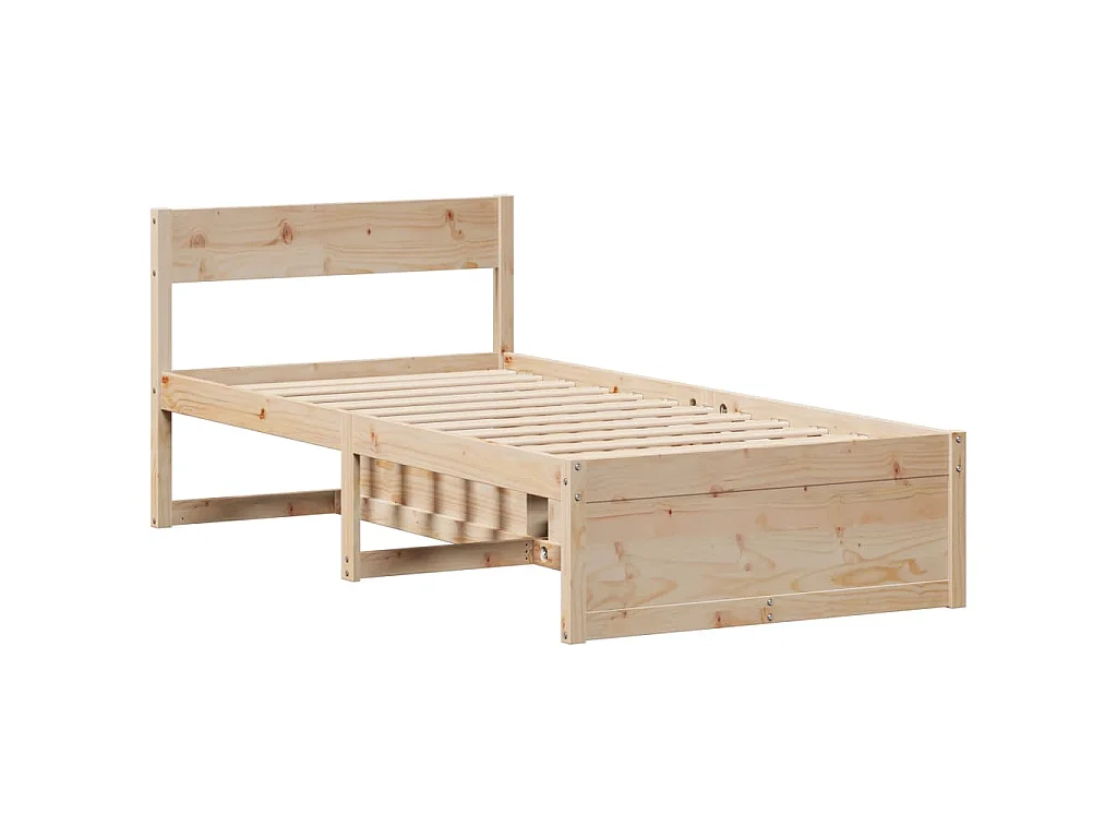 Massivholzbett ohne Matratze 75x190 cm Kiefernholz