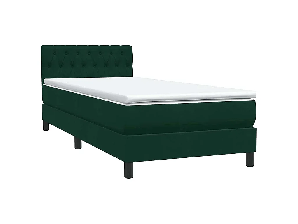 Boxspring met matras en LED fluweel donkergroen 80x220 cm