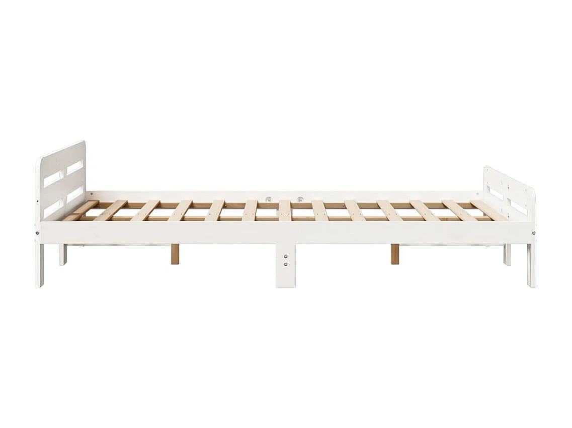Cadre de lit sans matelas blanc 135x190 cm bois de pin massif