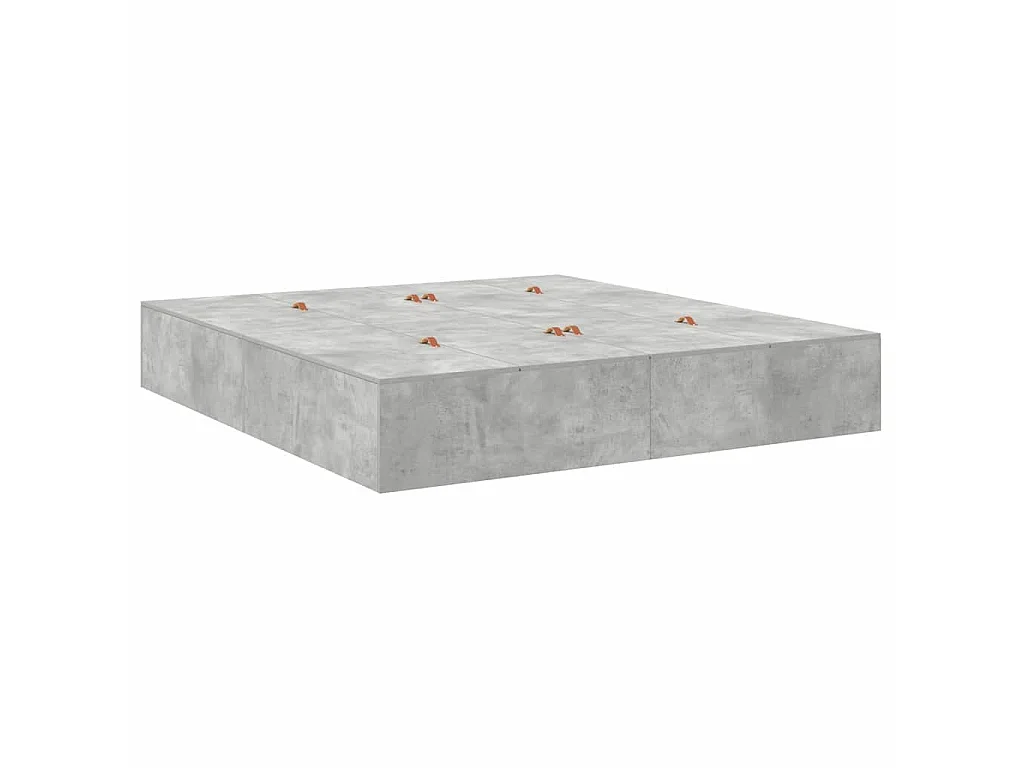 Struttura letto con contenitore Grigio cemento 200 x 200 cm