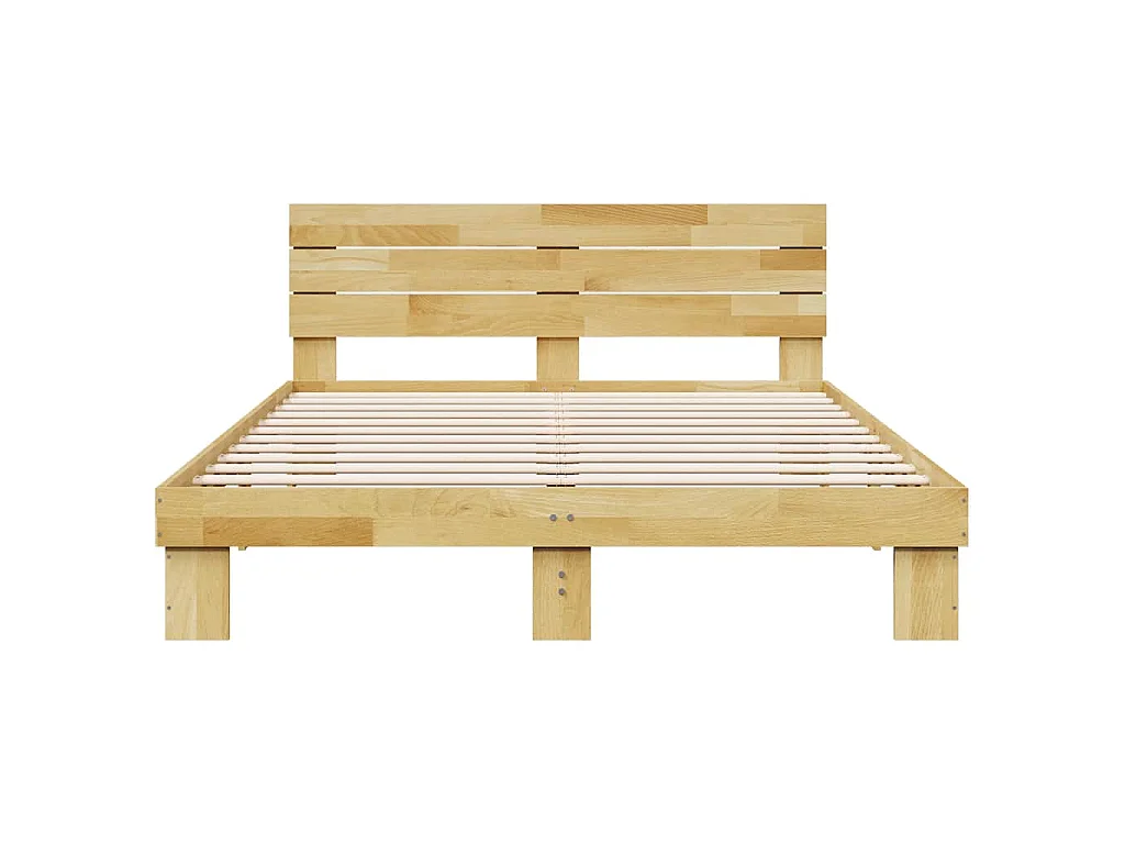 Estrutura cama cabeceira sem colchão 135x190 cm maciça carvalho