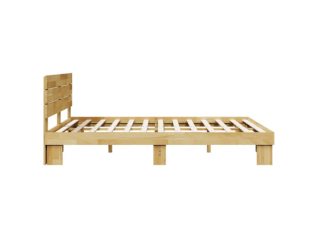 Estrutura cama cabeceira sem colchão 135x190 cm maciça carvalho