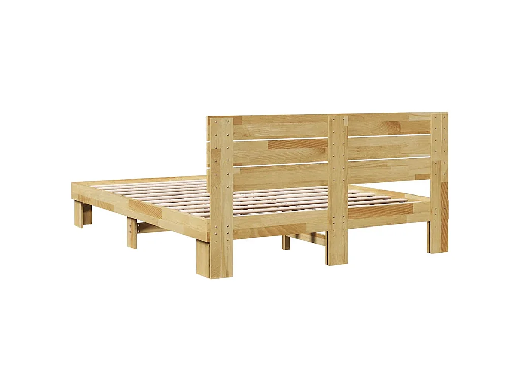 Estrutura cama cabeceira sem colchão 135x190 cm maciça carvalho