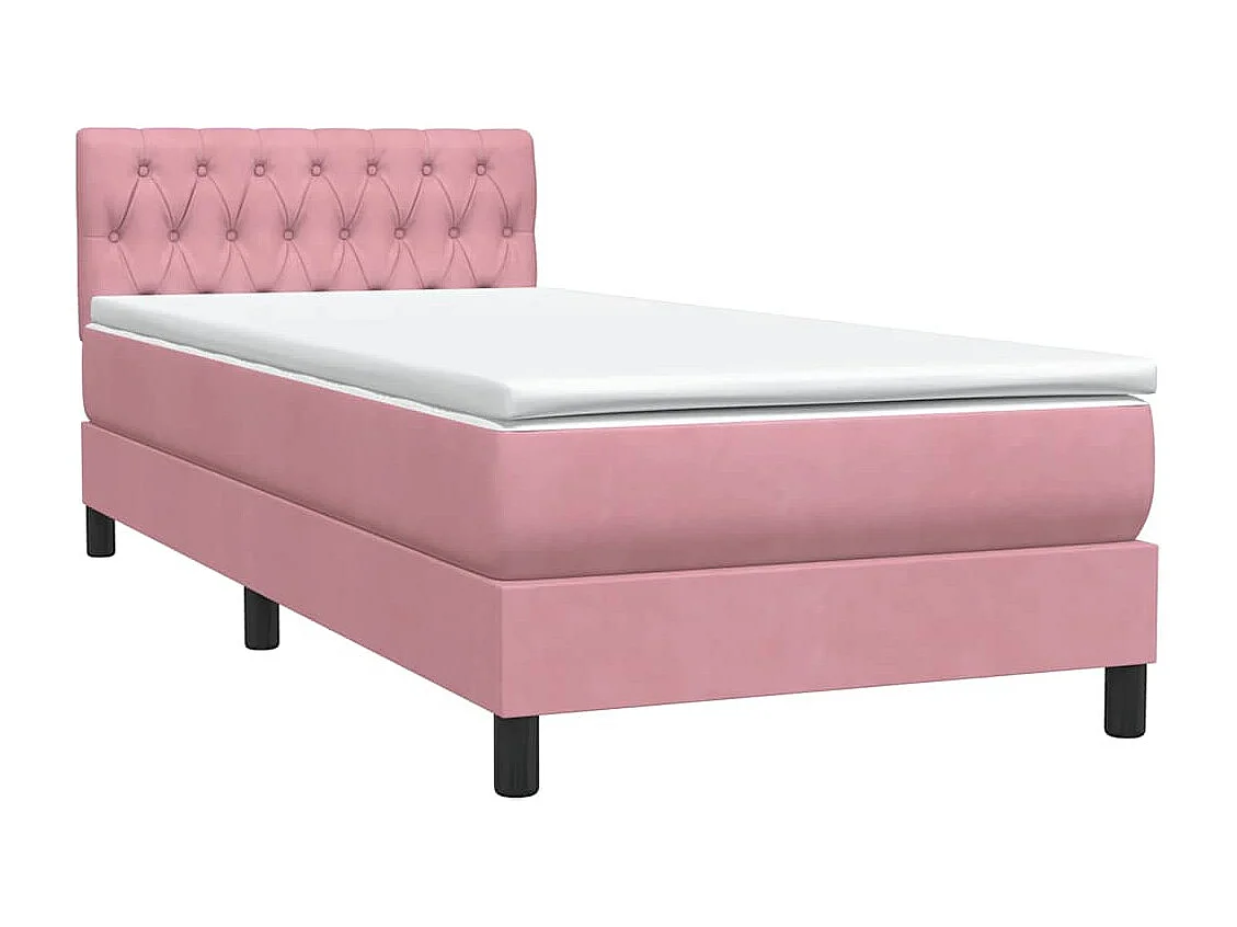 Boxspring met matras en LED fluweel roze 80x220 cm