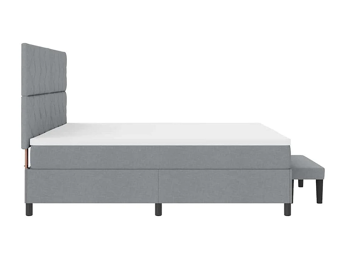 Lit à ressorts avec matelas Gris clair 200 x 200 cm
