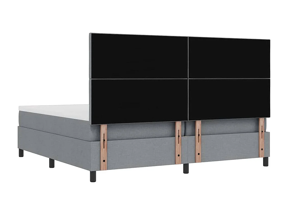 Lit à ressorts avec matelas Gris clair 200 x 200 cm