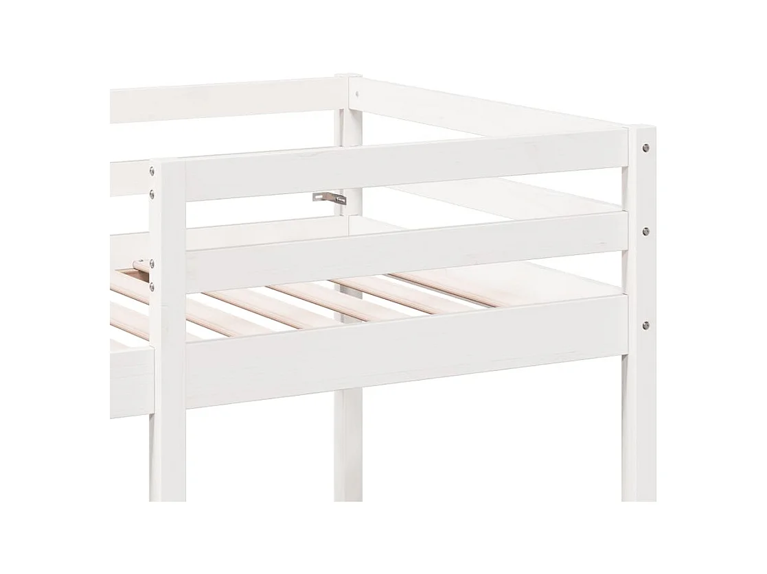 Lit mezzanine avec bureau et chaises blanc 80x200 cm pin massif