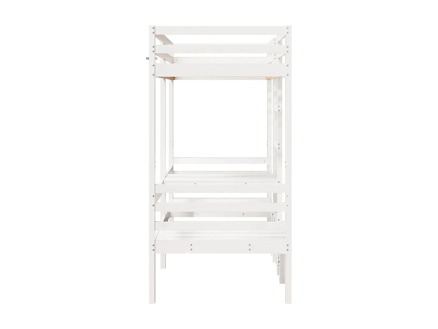 Hoogslaper met bureau en stoelen grenenhout wit 90x200cm