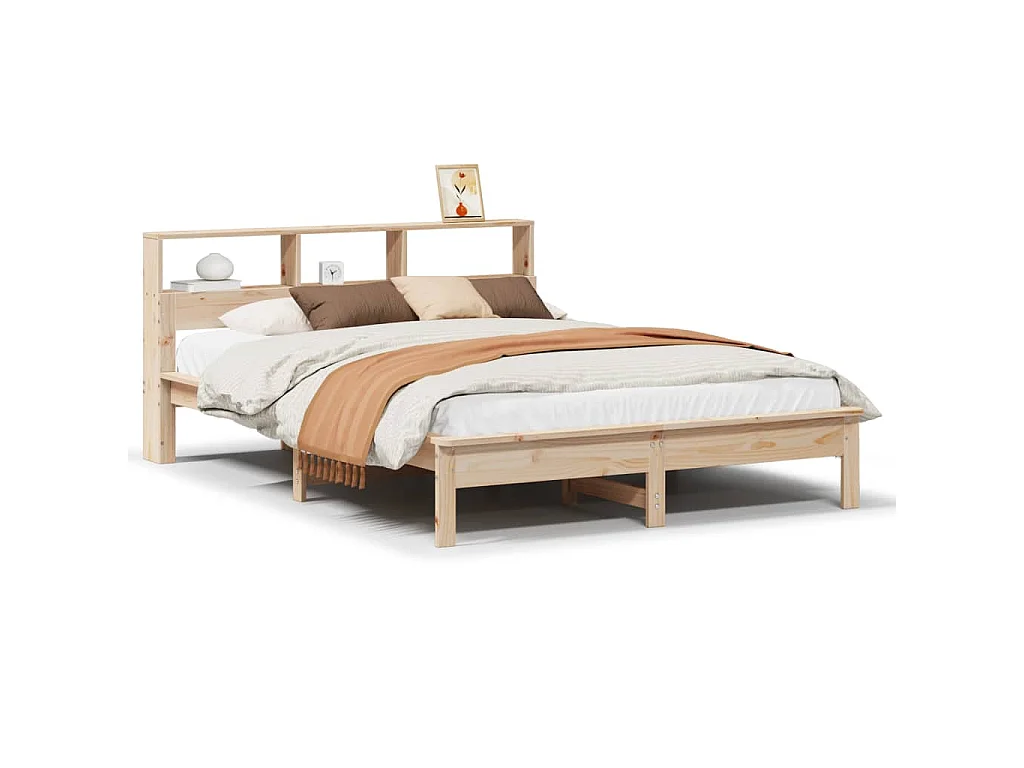 Letto senza Materasso 135x190 cm in Legno Massello di Pino