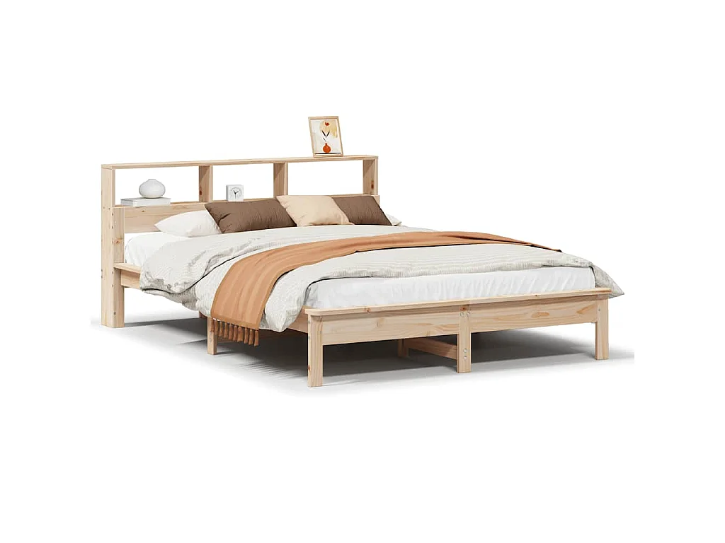 Cadre de lit sans matelas 135x190 cm bois de pin massif