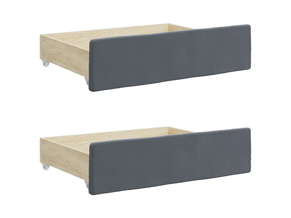 Slaapbank onderschuifbed en lades 80x200 cm fluweel donkergrijs