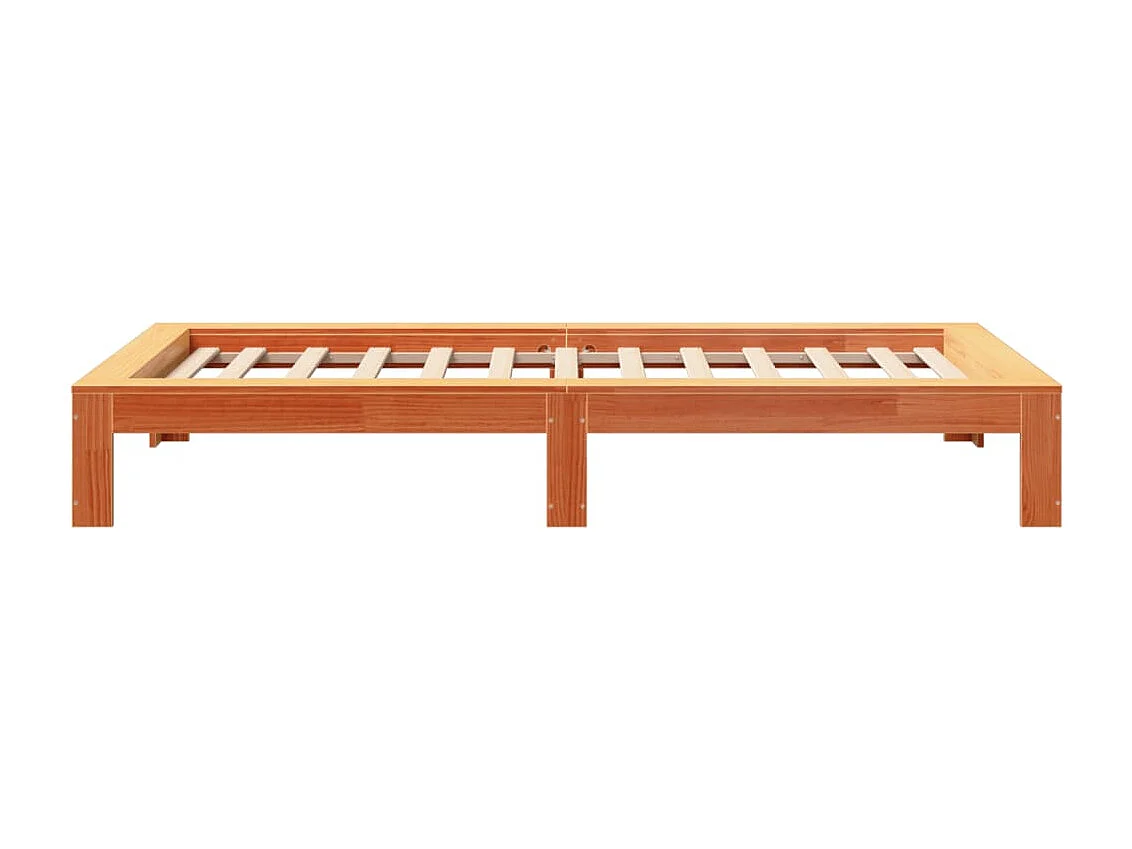 Bedframe zonder matras massief grenenhout wasbruin 75x190 cm