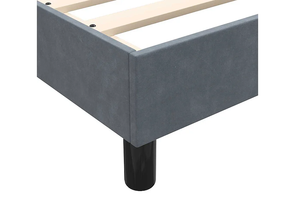 Cama box spring con colchón terciopelo gris oscuro 80x210 cm