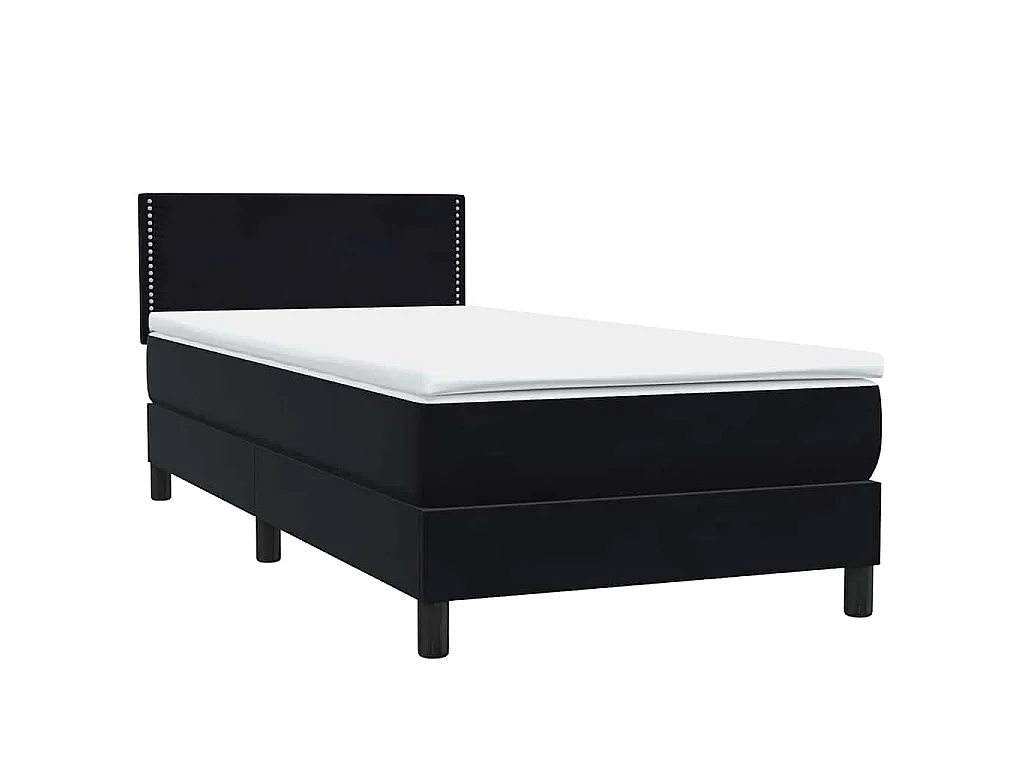 Boxspring met matras en LED fluweel zwart 80x220 cm