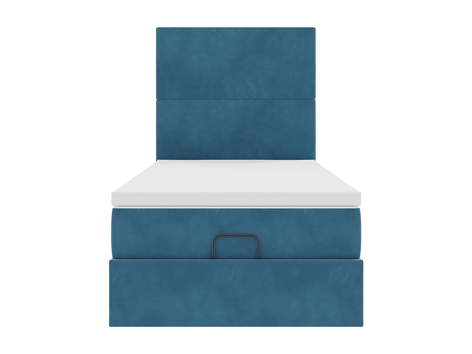 Ottoman bed met matrassen 80x200cm fluweel donkerblauw