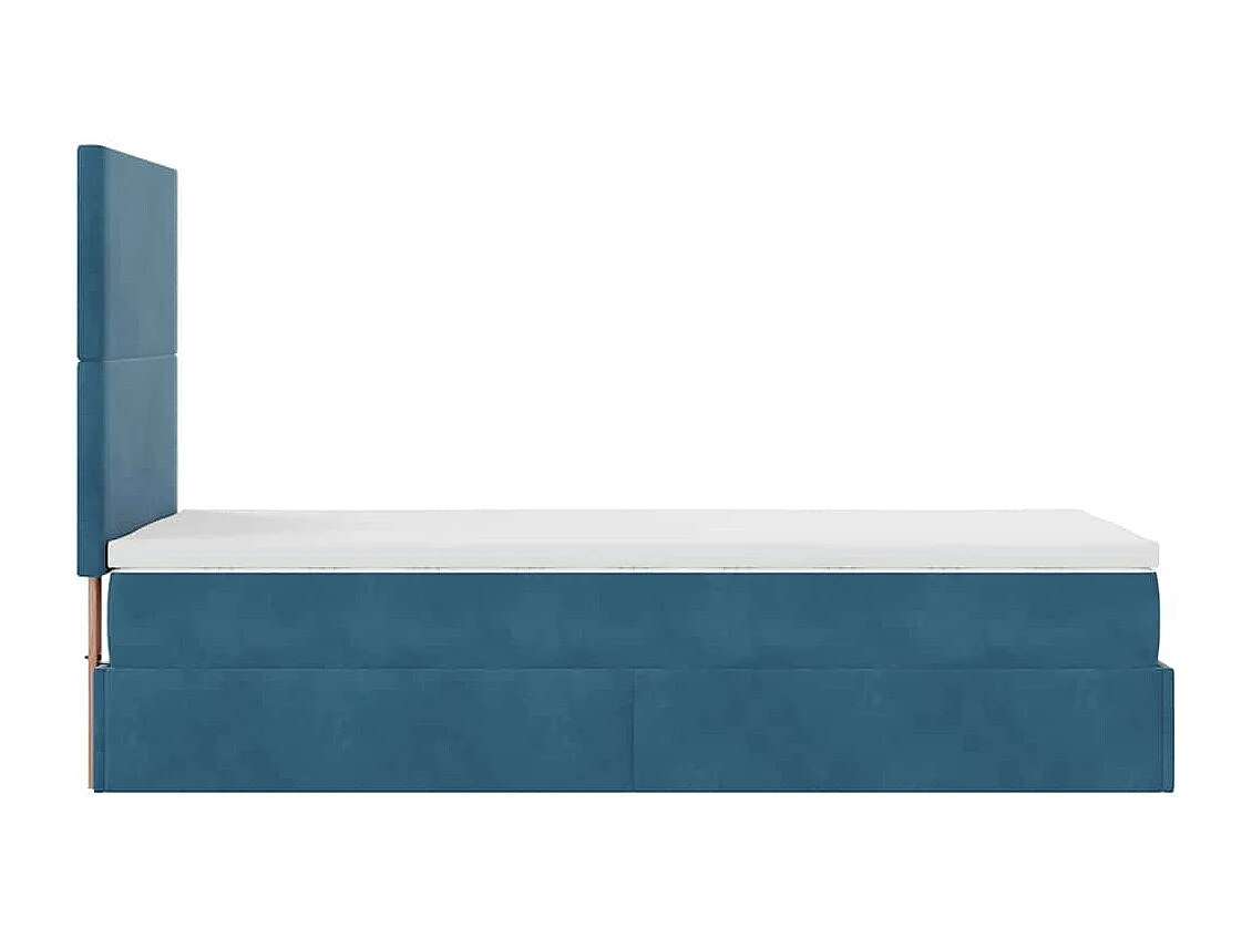 Ottoman bed met matrassen 80x200cm fluweel donkerblauw