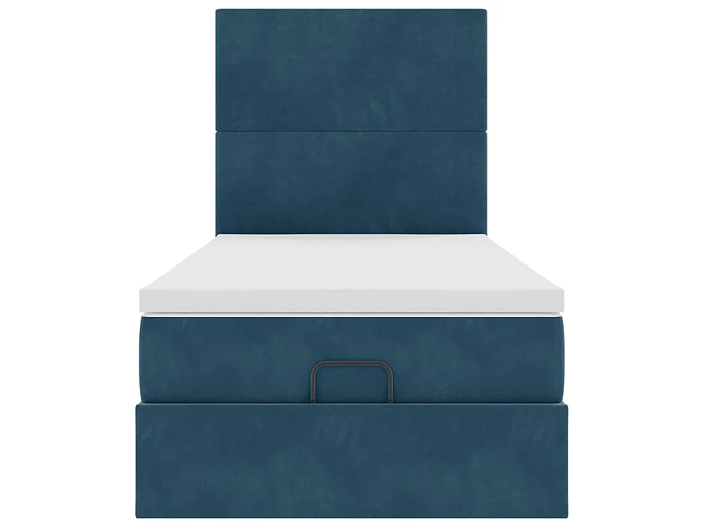 Ottoman bed met matrassen 80x200cm fluweel donkerblauw
