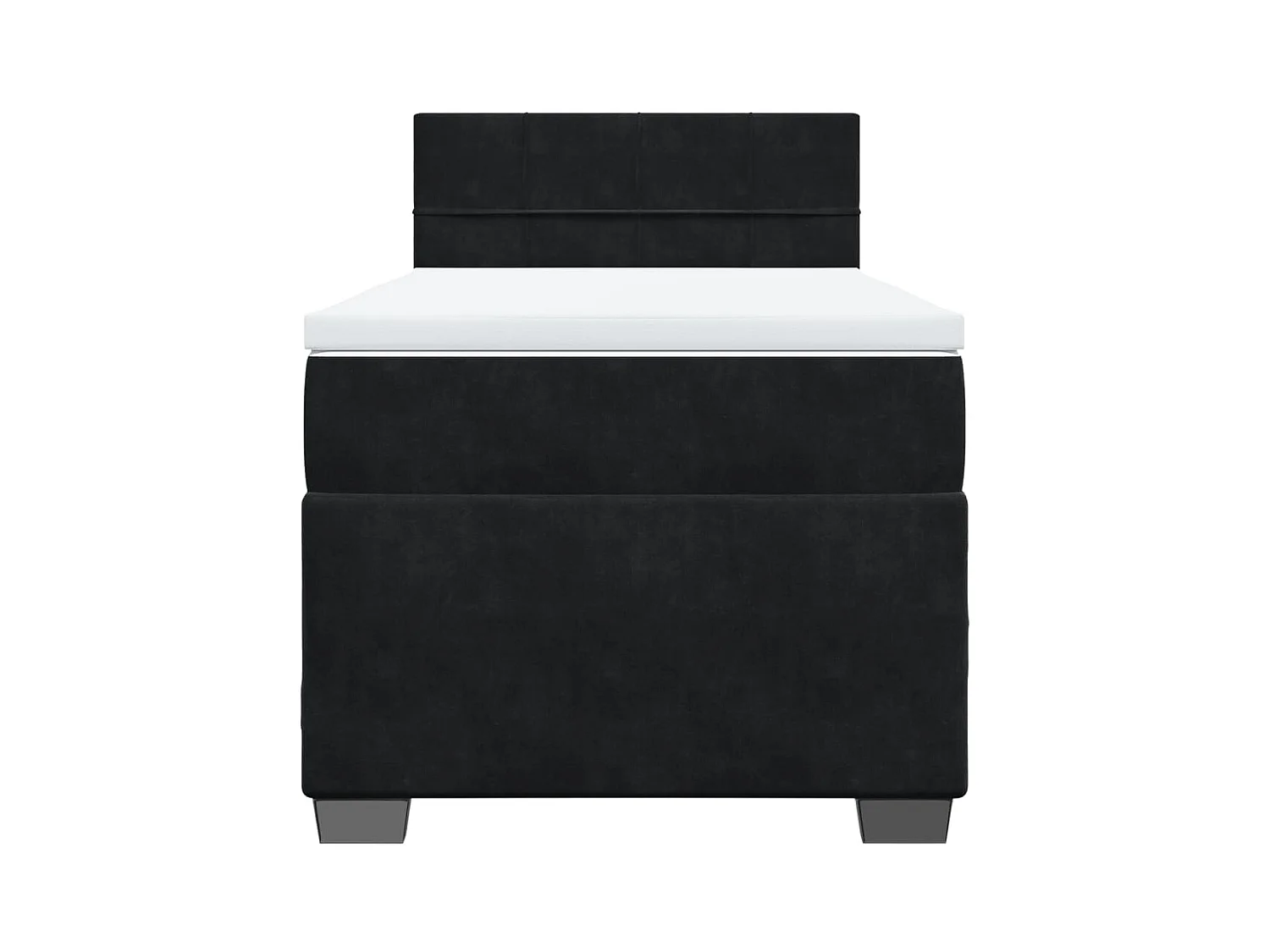 Boxspringbett mit Matratze Schwarz 80x200 cm Samt