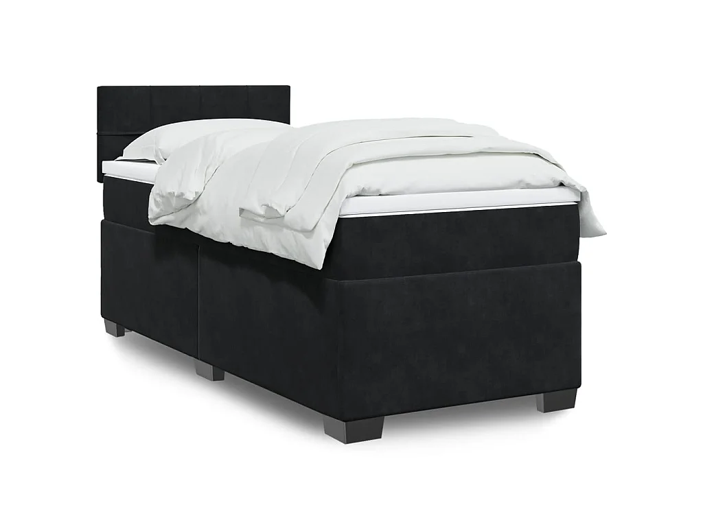 Boxspring met matras fluweel zwart 80x200 cm
