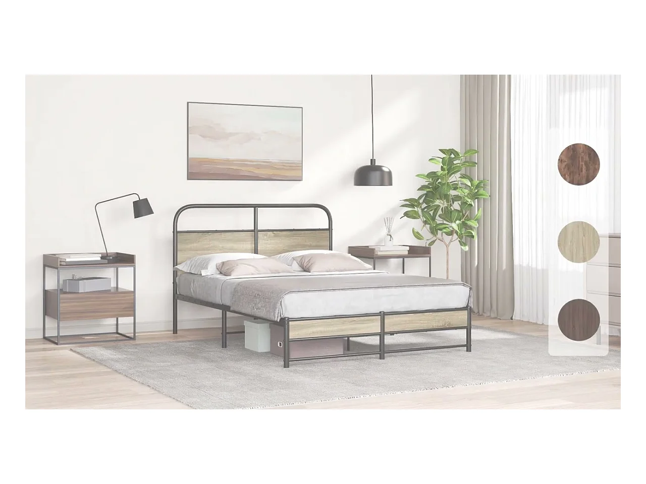 Cadre de lit sans matelas 135x190 cm chêne marron