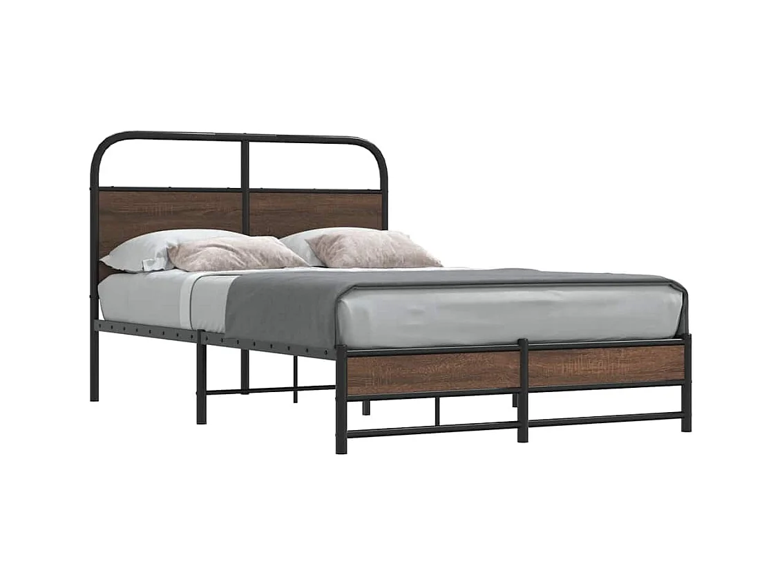 Cadre de lit sans matelas 135x190 cm chêne marron