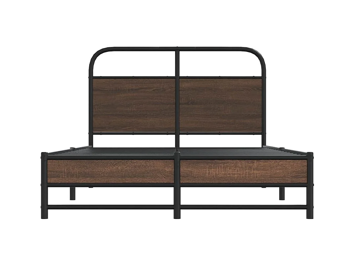 Cadre de lit sans matelas 135x190 cm chêne marron