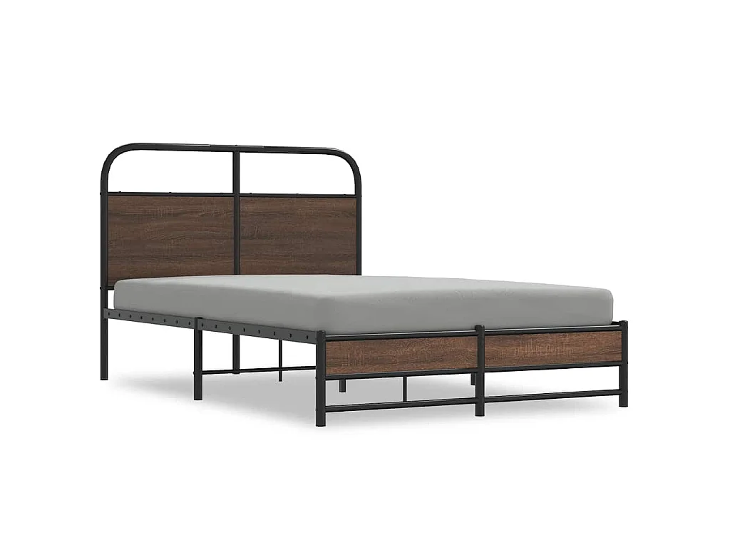 Cadre de lit sans matelas 135x190 cm chêne marron