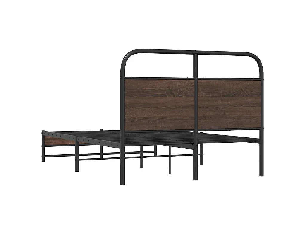 Cadre de lit sans matelas 135x190 cm chêne marron