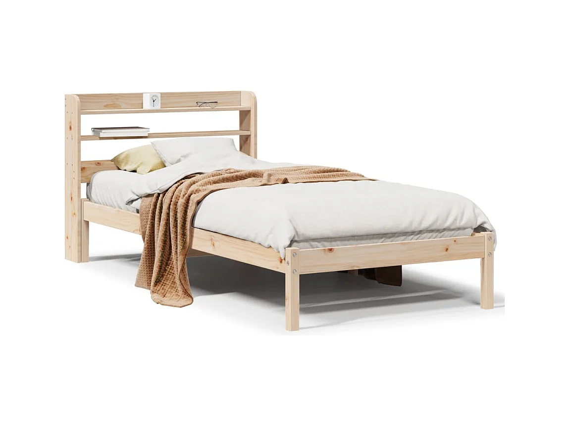 Cadre de lit sans matelas 75x190 cm bois de pin massif